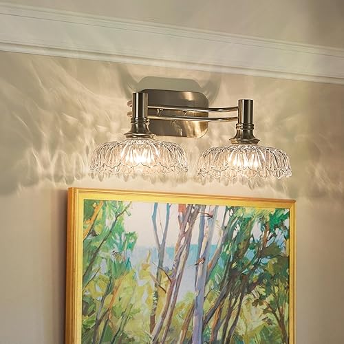 Miniatura 7 de Lámparas de tocador de baño de níquel cepillado, modernas luces de tocador de 2 luces, iluminación de baño, apliques de pared vintage para fotos,