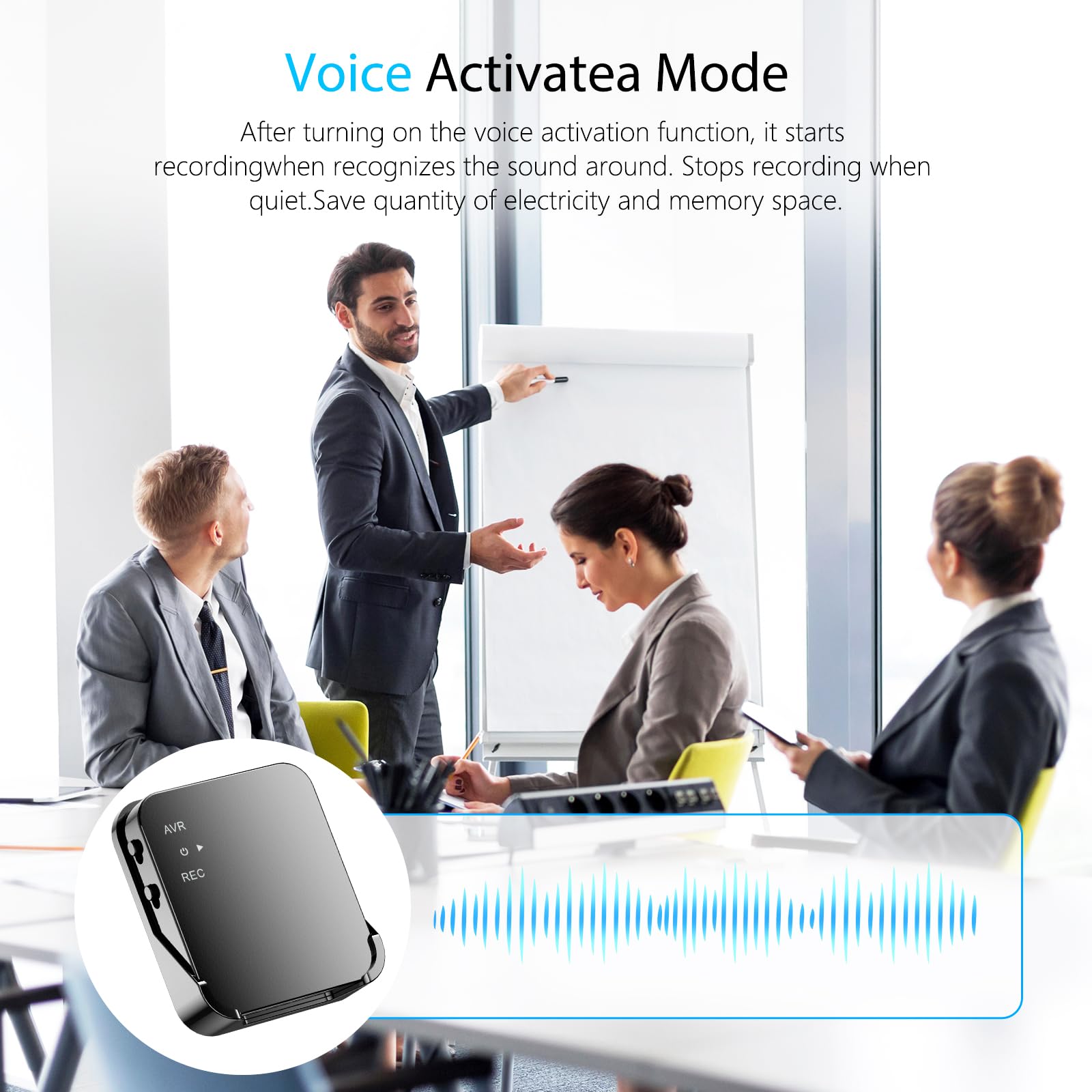 Digital Voice Recorder, Mini Digitales Diktiergerät, AI Rauschunterdrückung, 3072Kbps Magnetic Diktiergerät mit Playback für Interviews/Klassen/Meeting