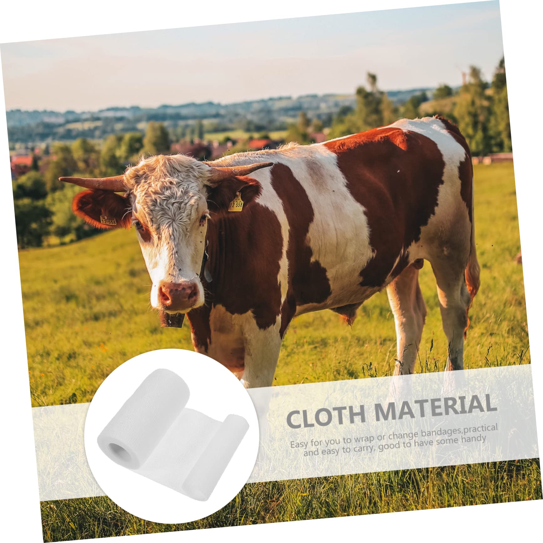 Sosoport Bandage Film Auto-adhésif Vache Auto-adhésif, Autocollant Bandes De Peau Auto-adhésives Bandages D'élasticité Sportif Bande Élastique Chiffon Blanche 2rouleaux