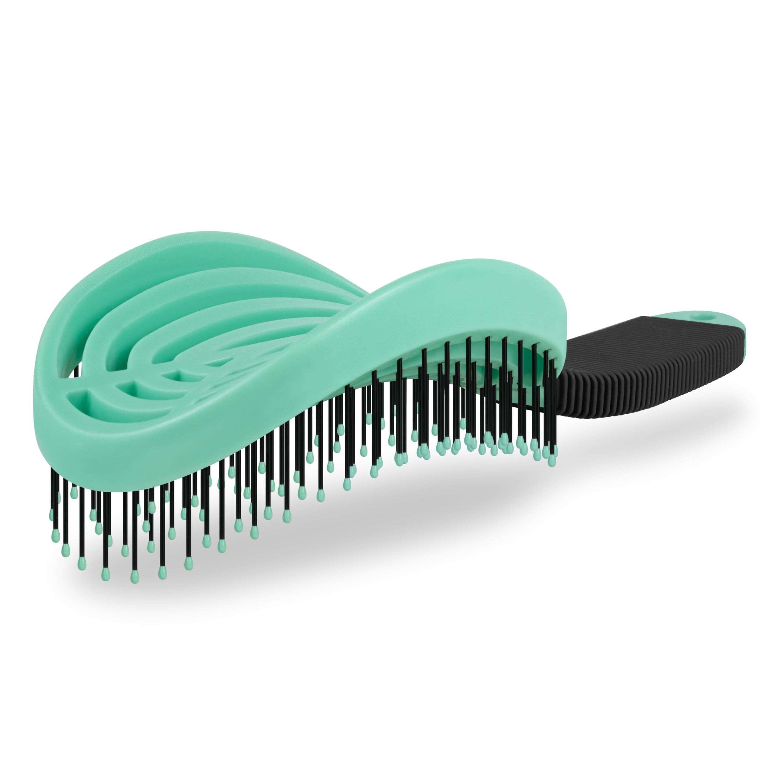 NEW VIDEO! NuWay 4Hair! U.S. Patented Professional Detangling! DoubleC is Double Curved! Best Brush for Applying Any Hair Product! Vented Back - suszarka do włosów Safe (miętowa zieleń)