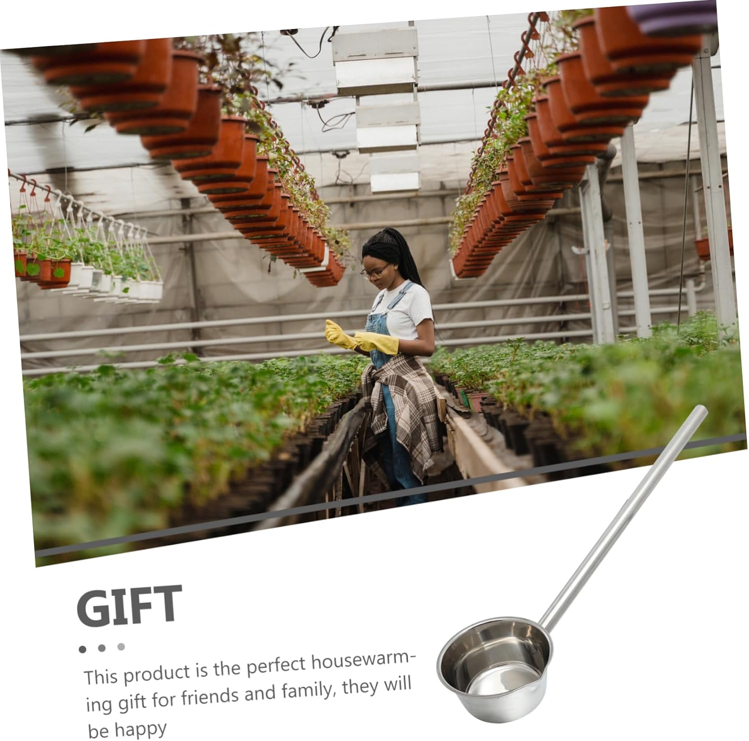 DECHOUS Hotel Canteen Stainless Steel Handle Ladle for Soup and Water Kitchen Utensil for Home Restaurant and Garden Use Smooth