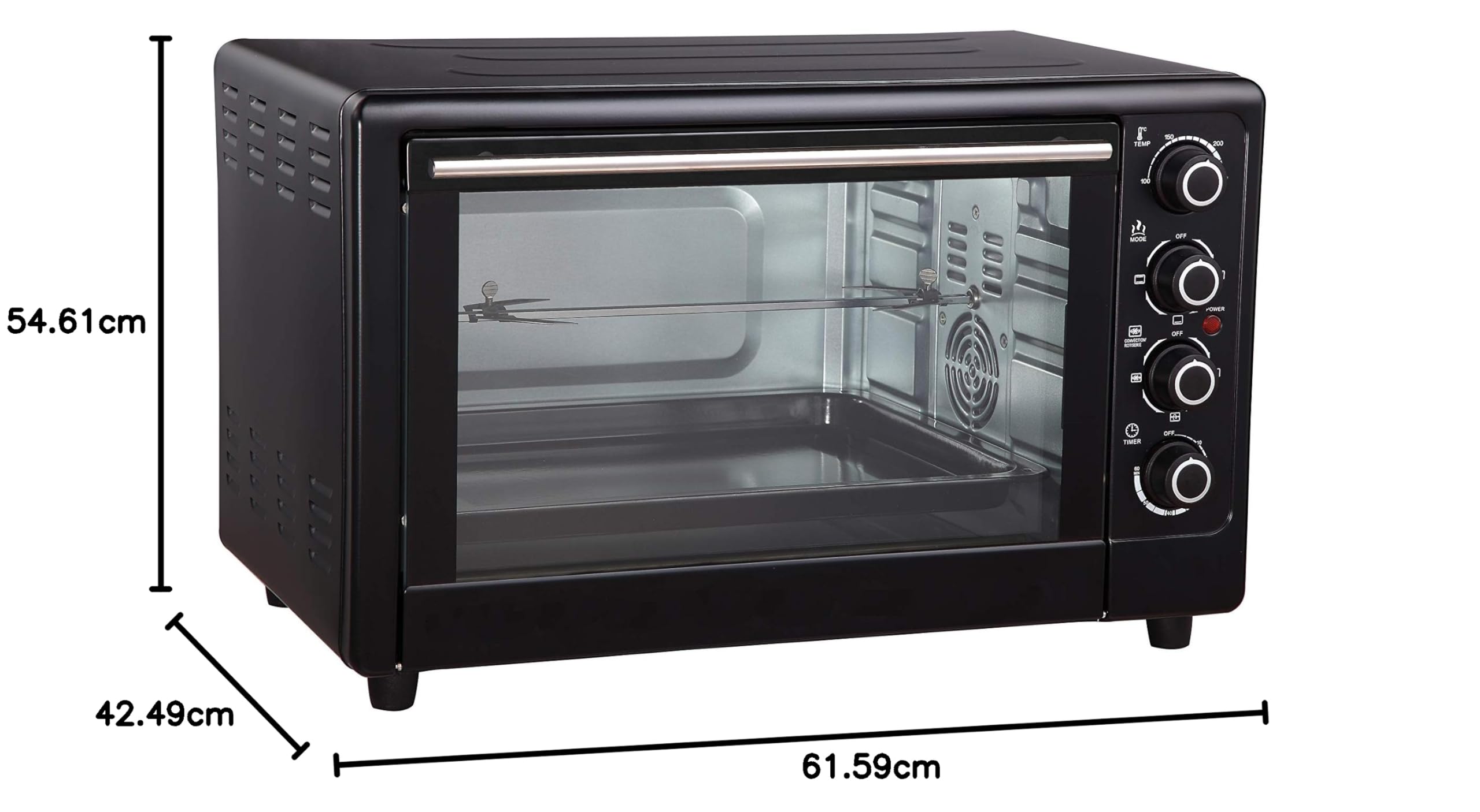Bastilipo - Milan Black – Horno de sobremesa de 50 litros