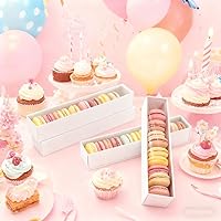 Vista 5 de 50 Pack 12x2.2x2 Inch Chocolate Covered Strawberry Boxes with Clear Window Packing for Macaron, Truffle, Cookie & Bakery Boxes