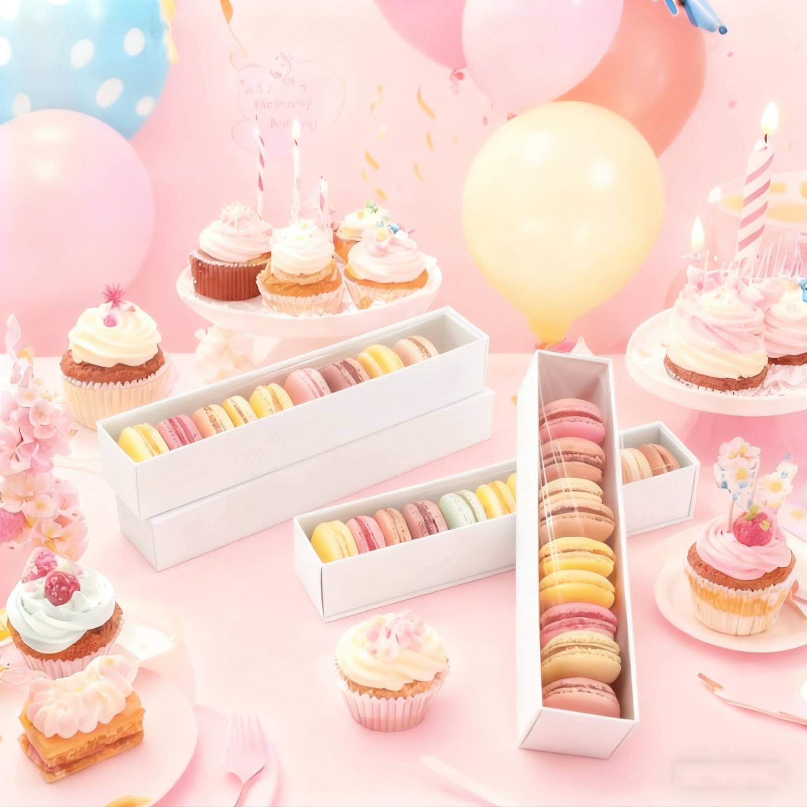 50 Scatole Per Biscotti Con Finestra 15x15x7,6 Cm – Ideali Per Dolci, Regali Fai Da Te E Feste