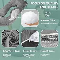 Vista 3 de Almohada de embarazo Chilling Home, almohadas de embarazo en forma de U para dormir, almohada de cuerpo completo, almohada de maternidad