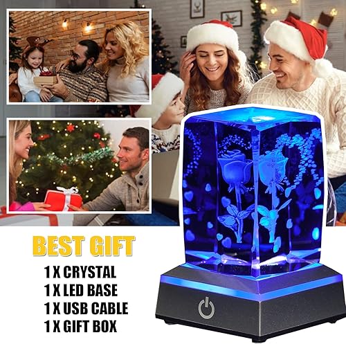 Miniatura 7 de Regalos de cumpleaños para mujer, bola de cristal 3D K9, luz nocturna creativa, lujosa y hermosa, día de San Valentín, cumpleaños, aniversarios,