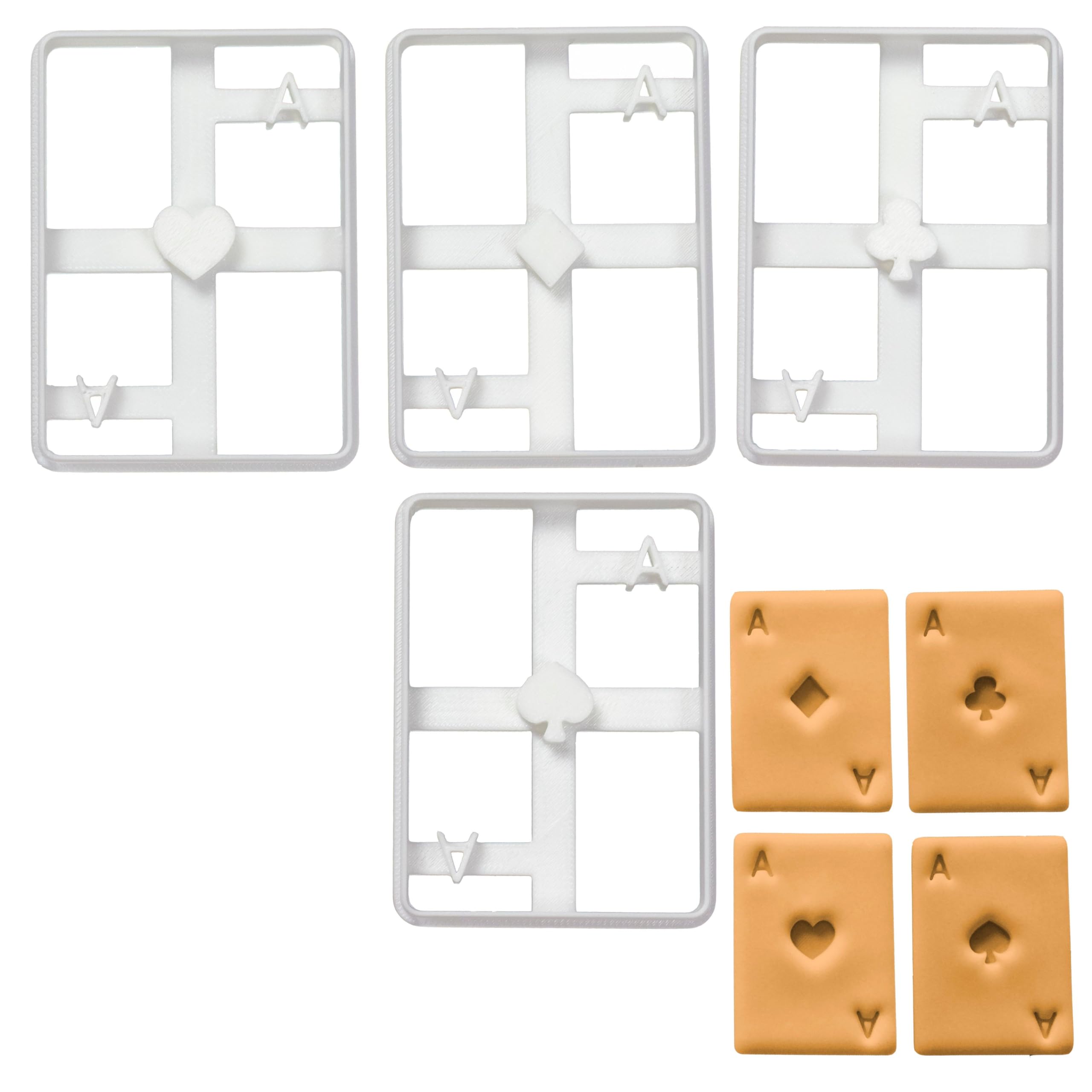 ensemble de 4 emporte-pièces pour cartes de poker (motifs: as de pique, diamant, club et cœur), 4 pièces, idéal pour une soirée à thème diy casino las vegas