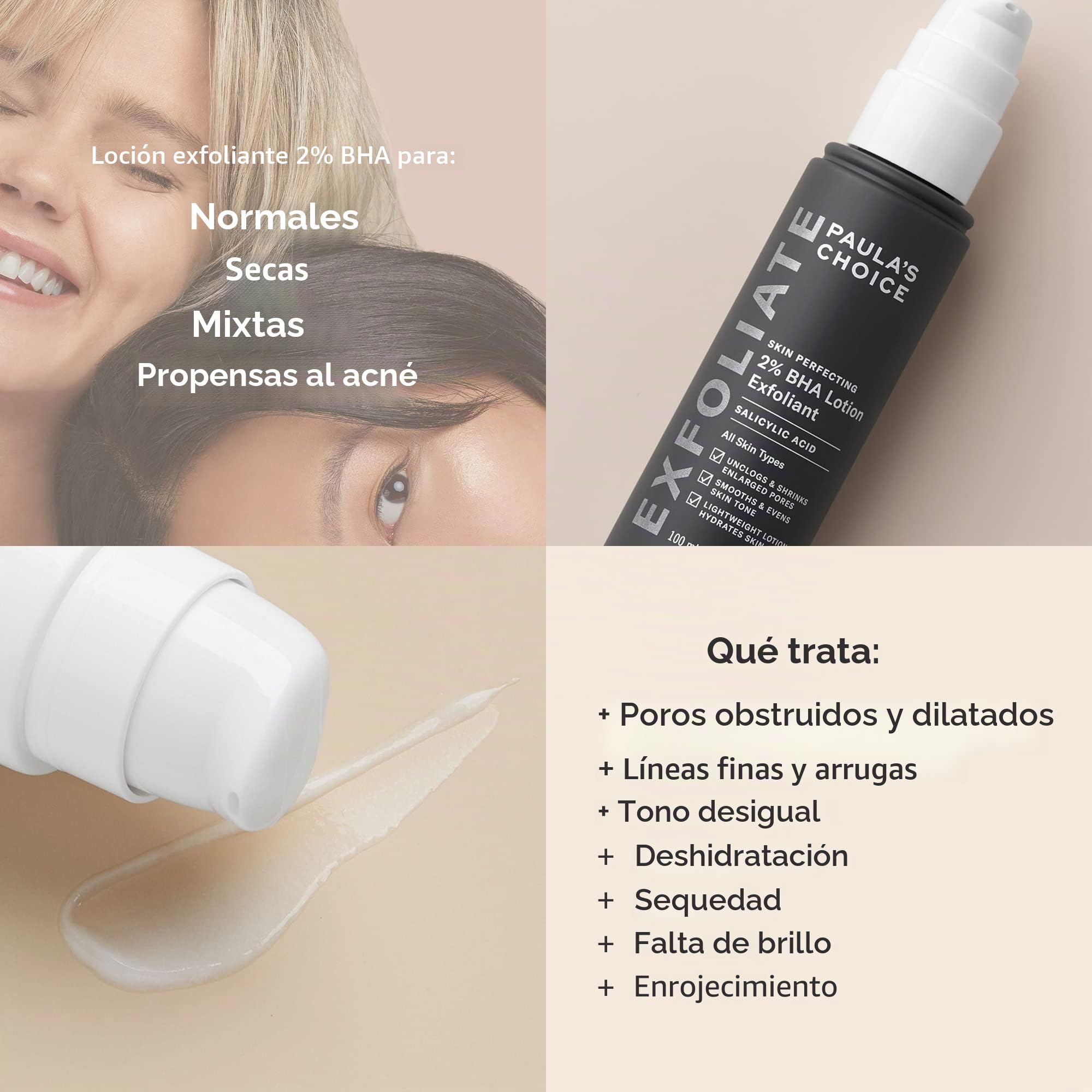 Paula's Choice SKIN PERFECTING 2% BHA Loción Exfoliante - Peeling Facial Reduce Puntos Negros, Poros y Acne - con Ácido Salicílico & Alantoina - Todos Tipos de Piel - 100 ml