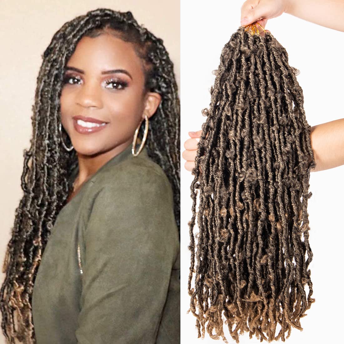 Buy Butterfly locs Crochet Hair 18 inch 6Packs New Faux Locs Crochet