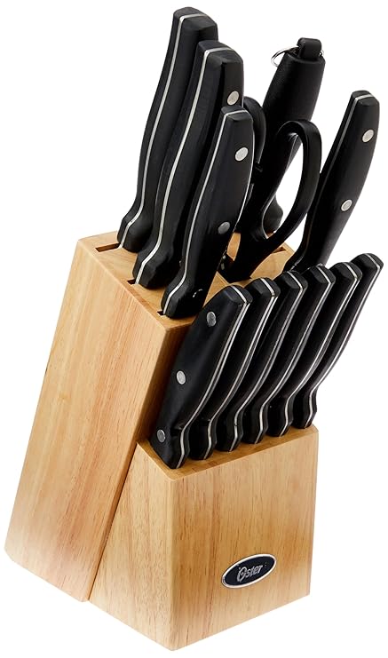 Sunbeam 69529.14 Granger cutlery set, wood block, 14 Piece, Black