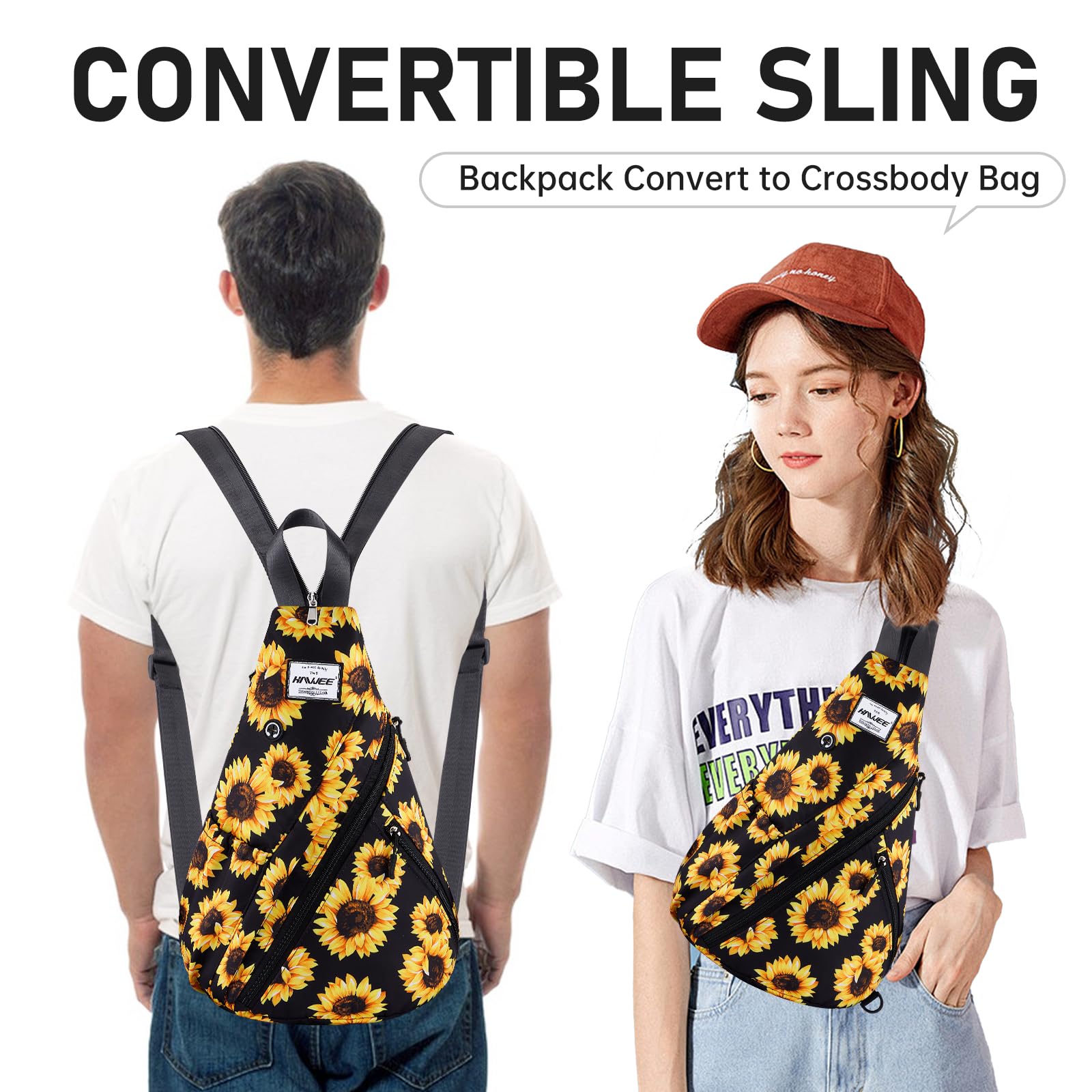 Mochila convertible para mujer, correa ajustable izquierda o derecha, mochila cruzada antiagua para viajes, deportes