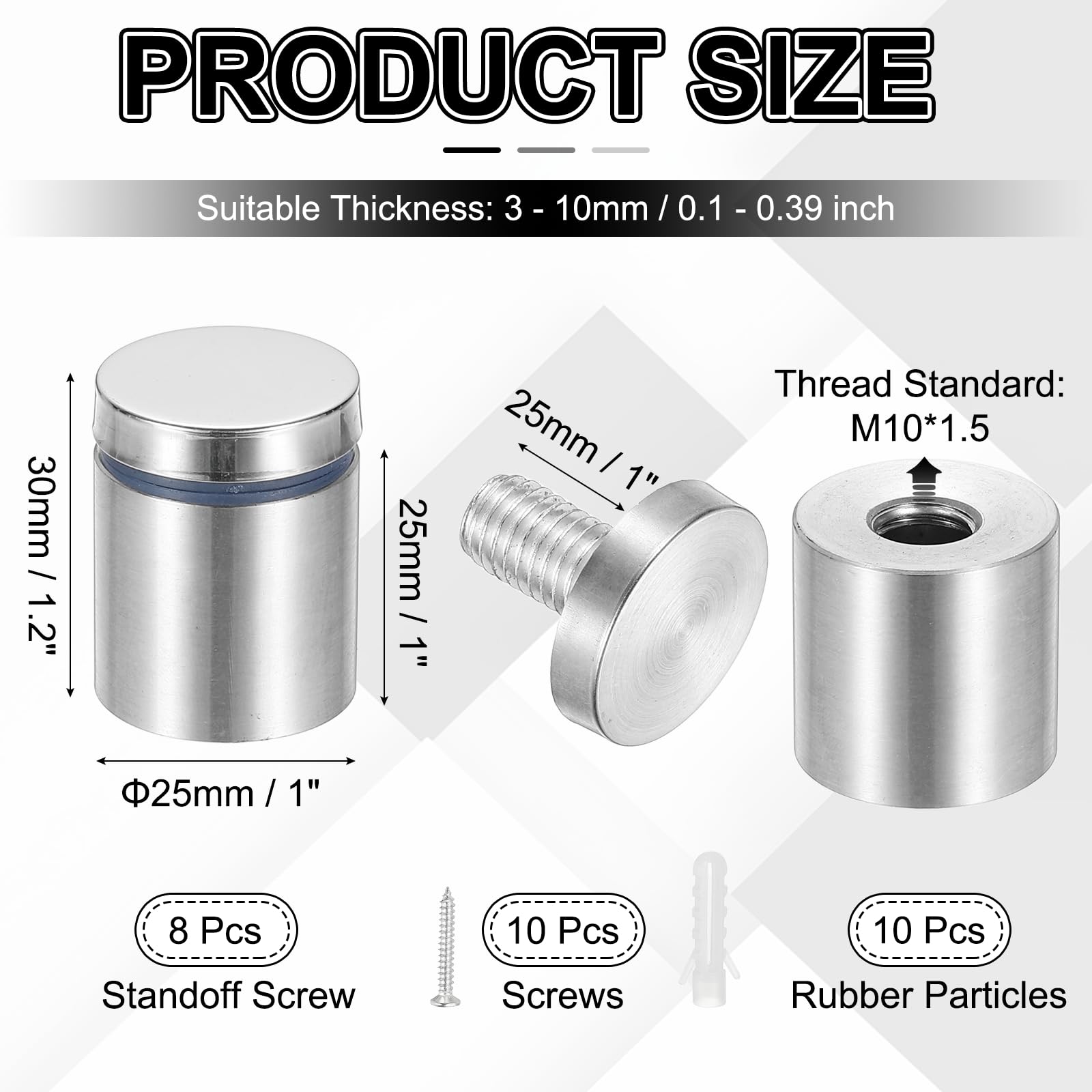 PATIKIL 1x1.2" Standoff Screws - Image 2