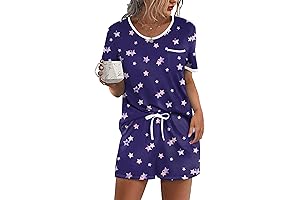 Ekouaer Pajama Set for Women 2 Piece Lounge Set Short Sleeve Tops...