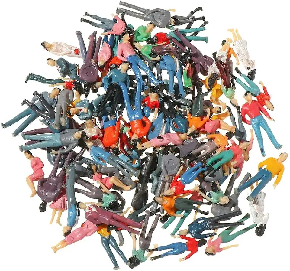 Miniaturas de Pessoas em Escala HO, 50 Peças, 1:100, Figuras para Maquete