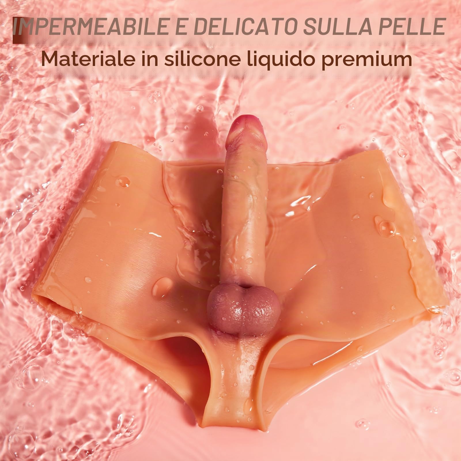 Strap On Dildo Sex Toy – Strap On Harness High Elastic Silicone Portatile Dildos Mutandine con pene fisso da 18,9 cm, Dildo realistico Transgender Abbigliamento Adulto Sex Toy per Lesbiche