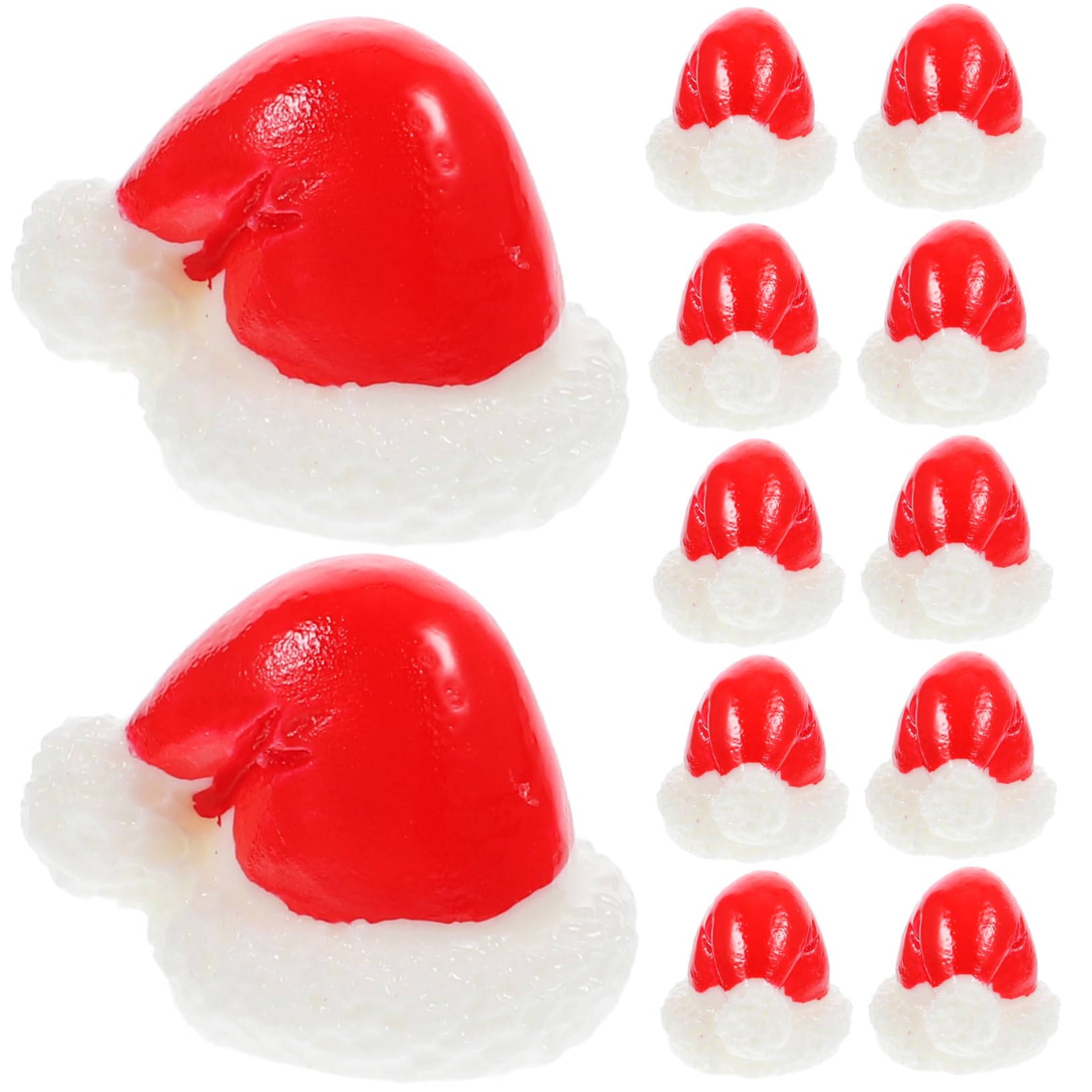 HOLIDYOYO 24pcs Mini Christmas Hat Ornaments Table Decor Resin Crafts for Scene Decor Unique Xmas Figures for Dollhouse Fun Holiday Decorations Easy to Store Use