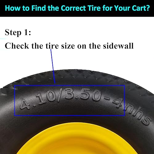 Miniatura 3 de Neumático para camión de mano sin plano 4.103.50-4 con orificio de eje de 34, 2.2 pulgadas de desplazamiento de 10 pulgadas de repuesto de neumático