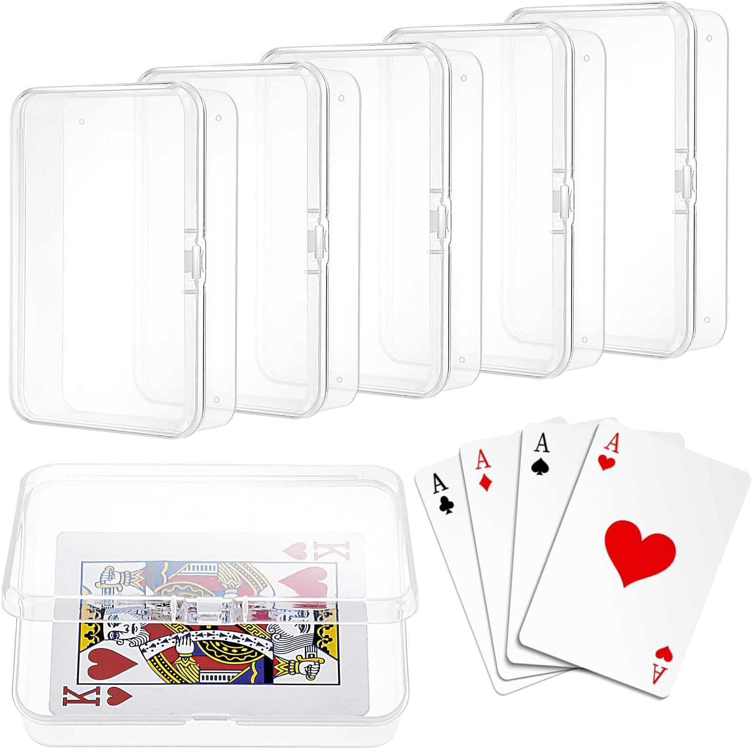 Vaktop 8pcs Playing Card Case, Clear Playing Card Box, Plastic Card Storage, Card Deck Box for