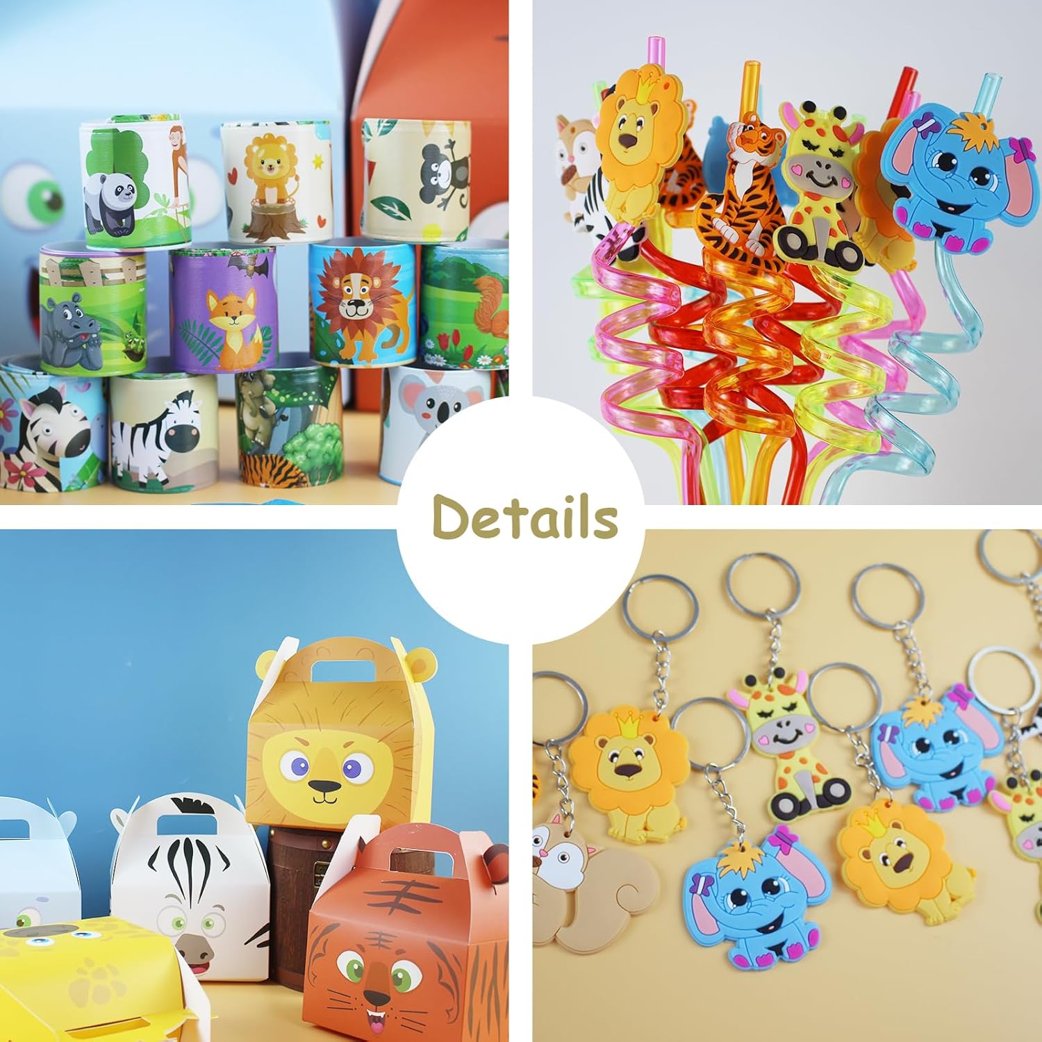 Jungle Safari Party Favors Set 7 Types 84 PCS Safari Birthday Decorations for Wild Animals Theme Birthday Party Supplies Wild Animals Theme Party Favors for Birthday Party Goodie Bag Fillers