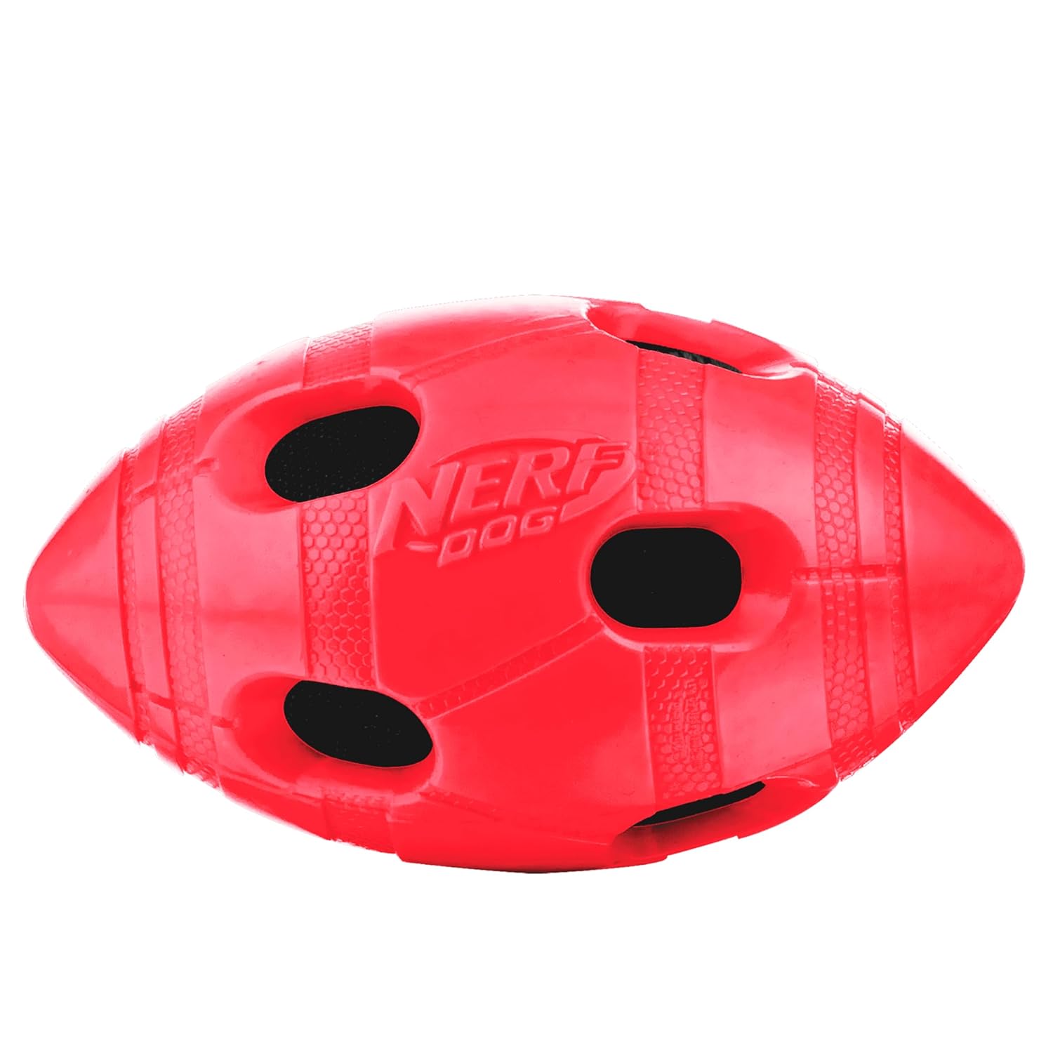 Nerf Dog Rubber Football Dog Toy with Interactive Squeaker and Crunch Lightweight Durable and Water Resistant 6 Inch