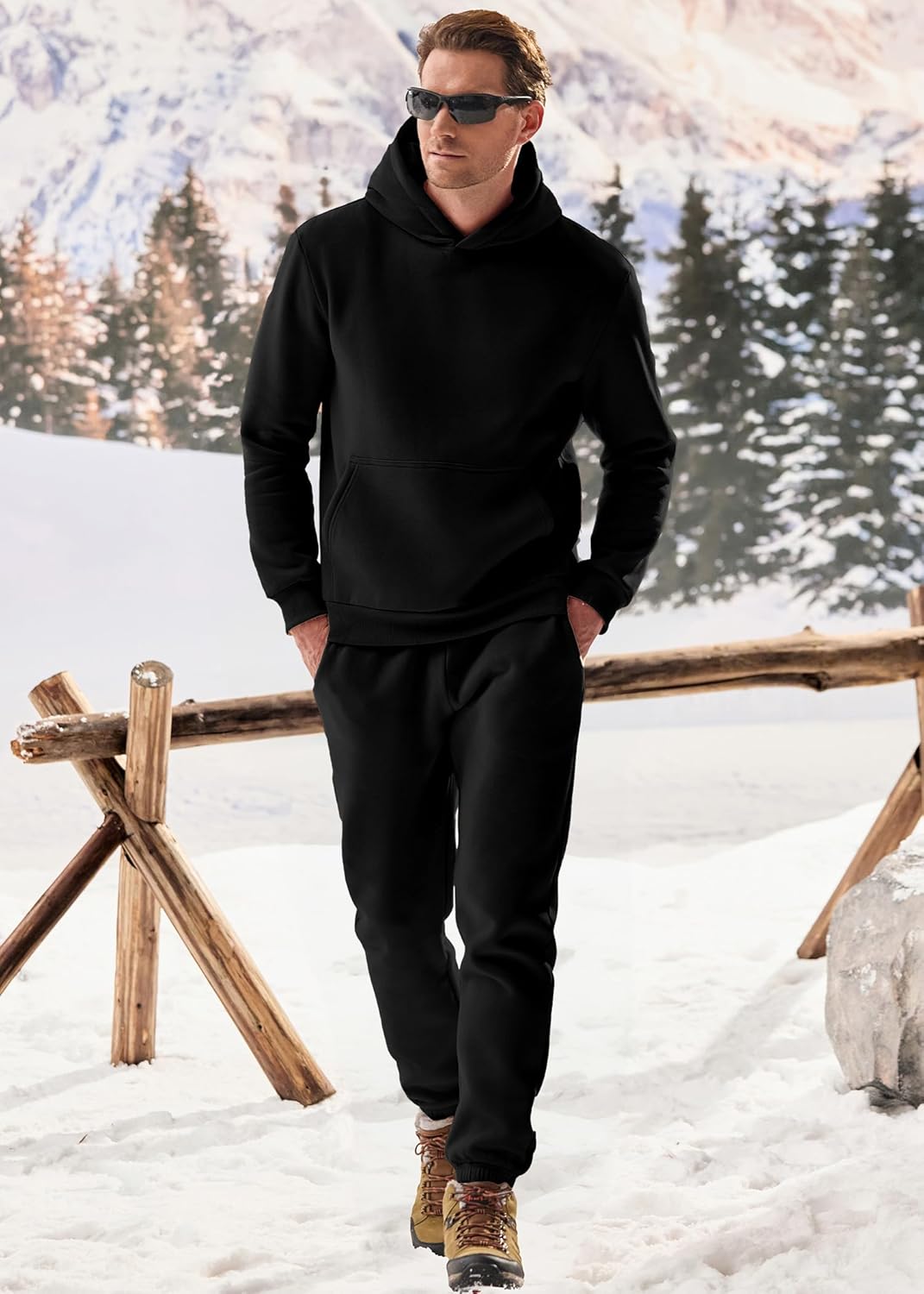 JMIERR Men's 2 Piece Outfits Hoodie Sweatshirt Tracksuit & Joggers Sweatpants Sweatsuit Set - Image 8