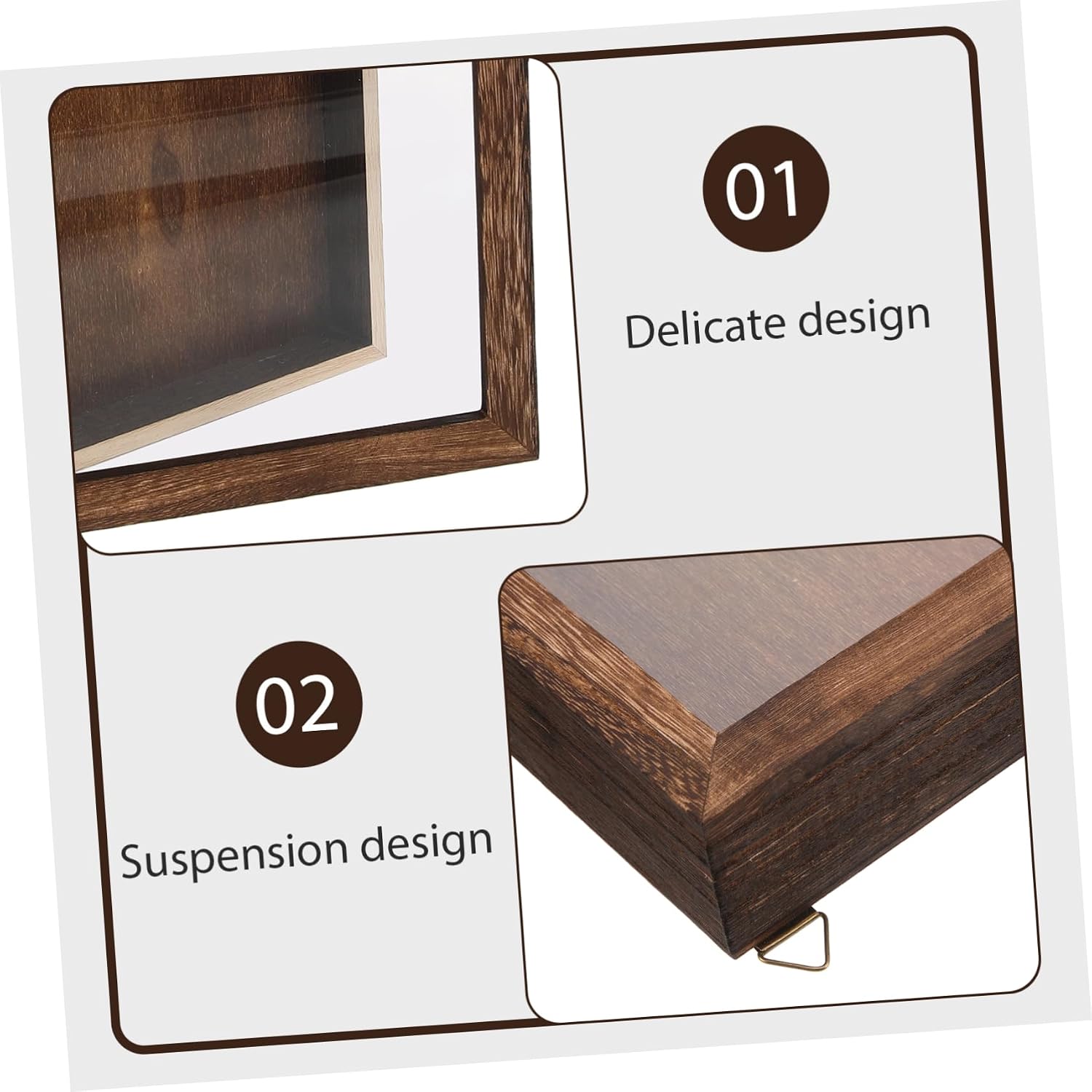 KICHOUSE Elegant Wooden Butterfly Specimen Display Holder Collection Box for Insect Display Case Storage