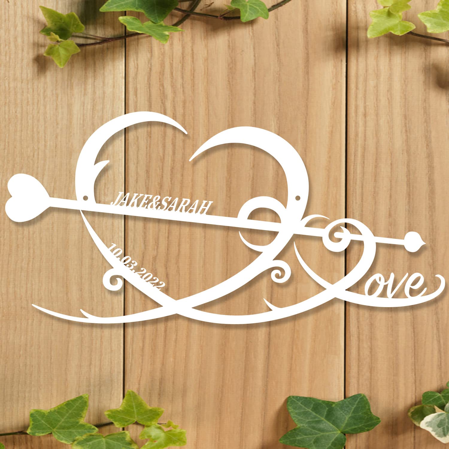Decorative Sign with Heart Design Two Hearts Metal Wall Art | Love Decor For your Home | Made  main image 3