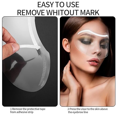 Miniatura 4 de 50 protectores faciales de ducha, viseras de ducha de cejas, extensiones de pestañas, protector de maquillaje Microblading, protector de maquillaje