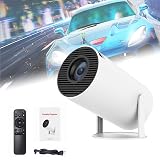 Proyector Hitoritabi HD - Proyector Portátil 4K HY300, 2024 Best 4K WIFI Mini Projector, Mini Portable Automatic Keystone Correction HD Projector, Portable Outdoor/Indoor Movie Projector for Christmas