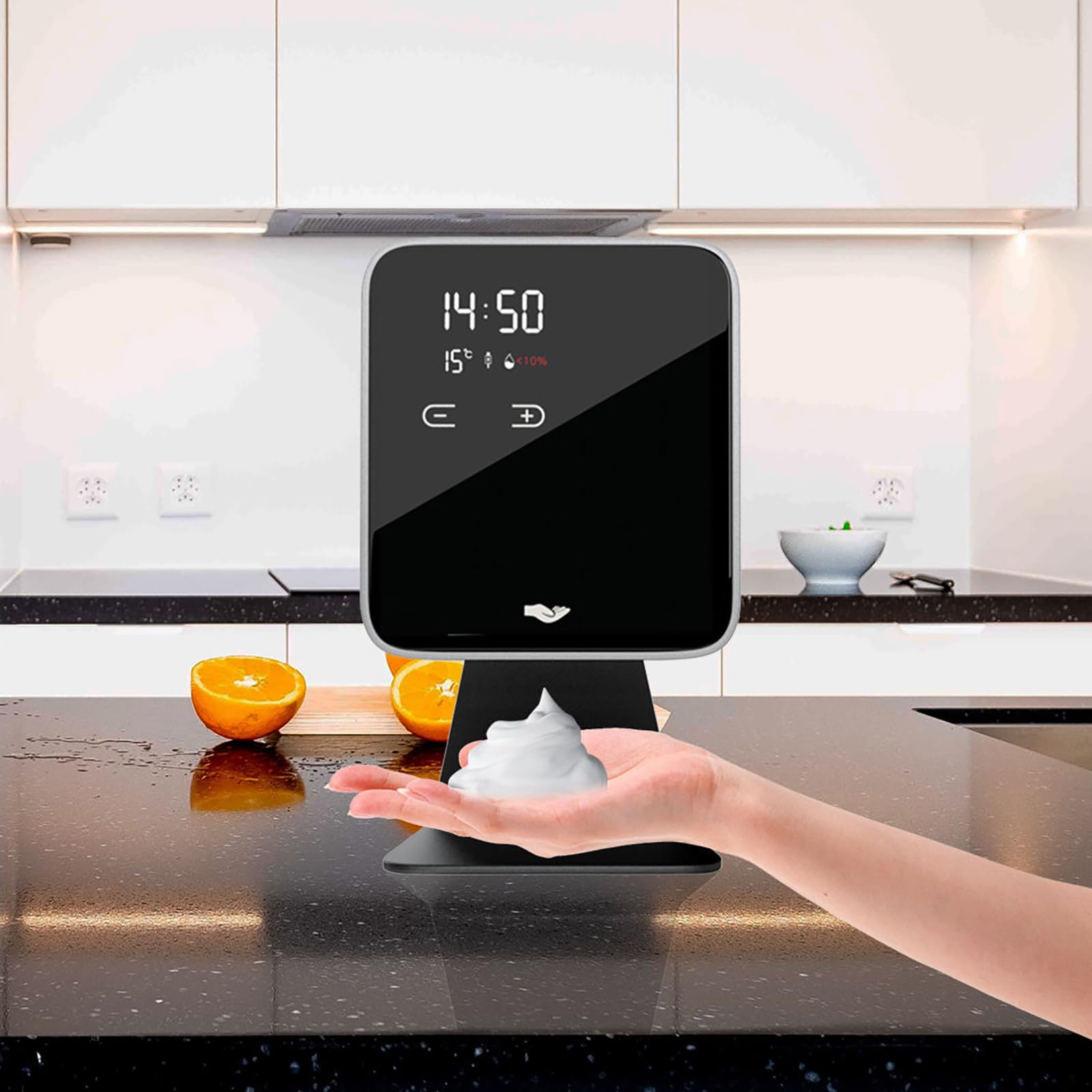 Elektryczny Dozownik Mydła W Pianie, 480 Ml Automatyczny Bezdotykowy Dozownik Mydła Z Pełnym Wyświetlaczem LCD, 3 Tryby Wydawania Płynu, Ładowanie Typu C/zasilanie Bateryjne, Do Łazienki, Kuchni