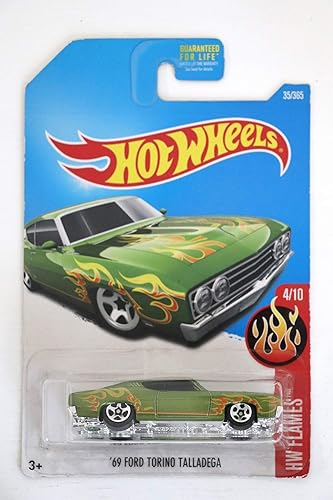 Hot Wheels 2017 HW Flames '69 Ford Torino Talladega 35365, Verde
