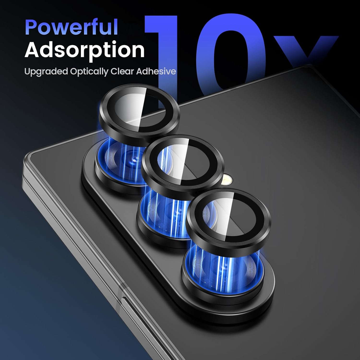 Tensea Camera Lens Protector Compatible for Samsung Galaxy Z Fold 7, 9H Tempered Glass Camera Cover Screen Protector Metal Individual Ring 【Case Friendly】【Installation Tray】【Military Grade Protection】