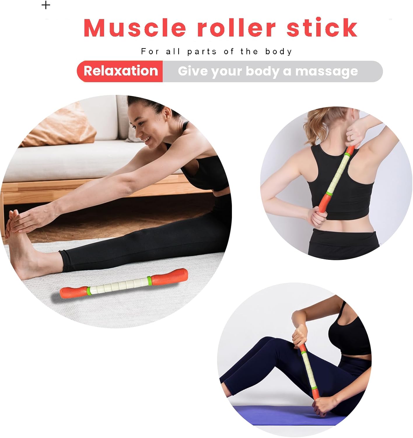 Muscle Roller Stick Ctwctr Massage Roller for Lymphatic Drainage, Cellulite Massager, Leg Massager for Circulation and Pain Relief, Deep Tissue & Trigger Point Massage - Image 6