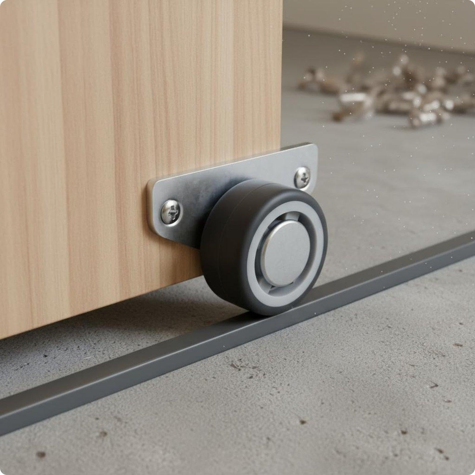Sagging Door Support Roller Vertical Adjustment Silent Sliding Door Roller Load-Bearing Household Fixtures for Furniture Side-Mount Triangle-image-23