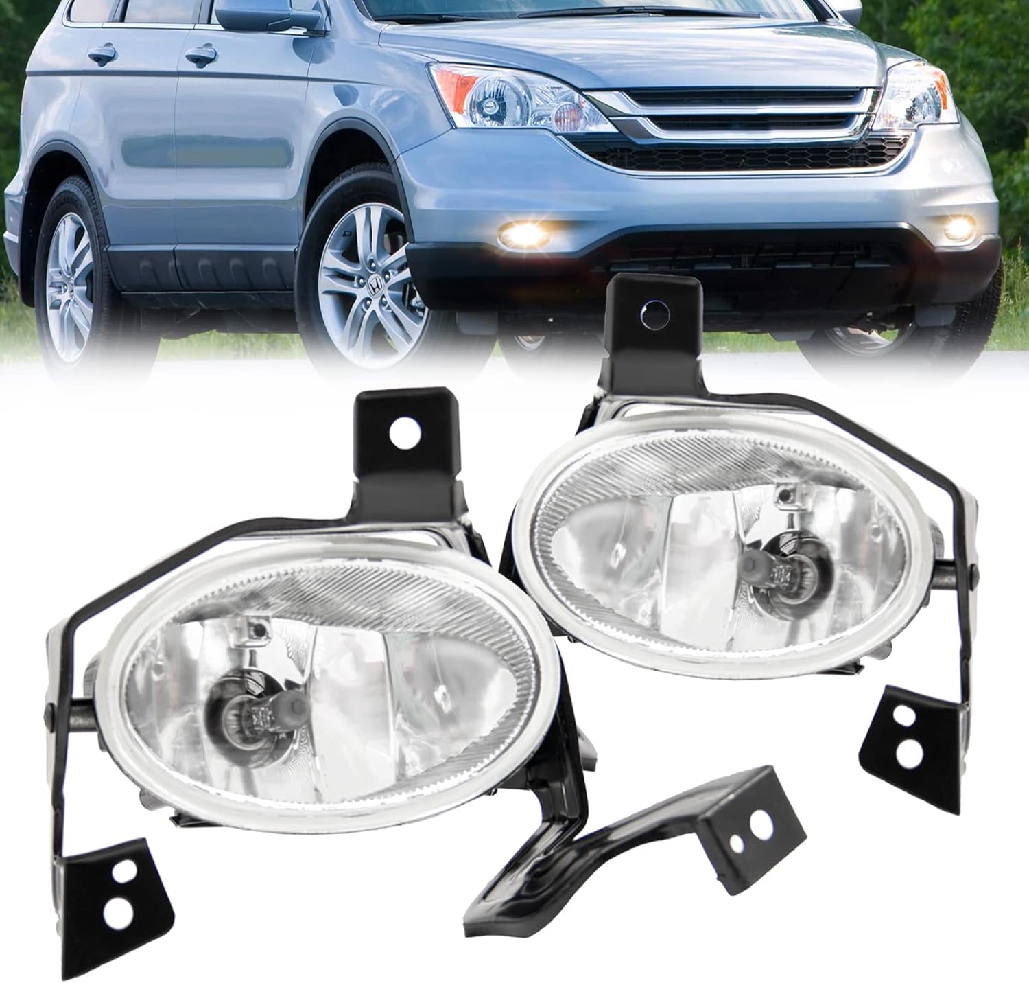 Driving Fog Lights Lamps Assembly Kit for Honda Crv Cr-v 2010 2011 Fog Lights Replacement with Switch and Wring Kit H11 12V 55W Bulbs
