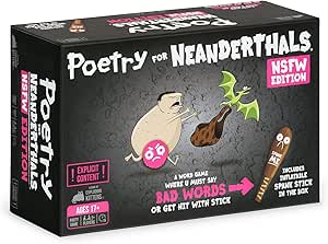 Poetry for Neanderthals NSFW Edition by Exploding Kittens - 2+ Players - Ages 17+ - 15 Minutes to Play - Adult Competitive Word Guessing Game - Party Game, Family Game Night, Adult Card Game