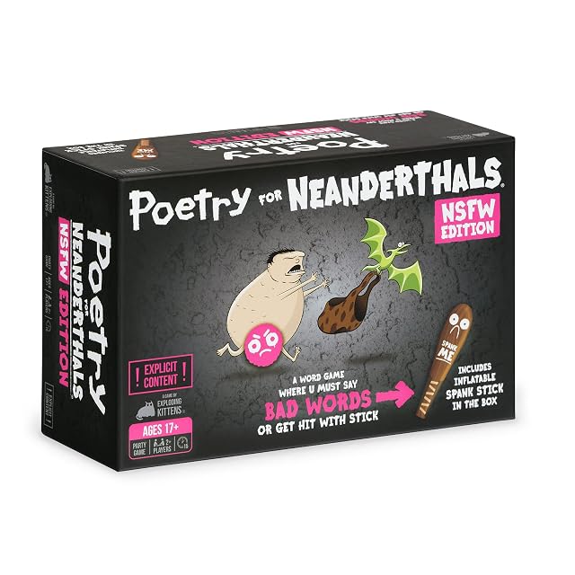 Exploding Kittens Poetry for Neanderthals NSFW: by, 2+ Players, Ages 17+