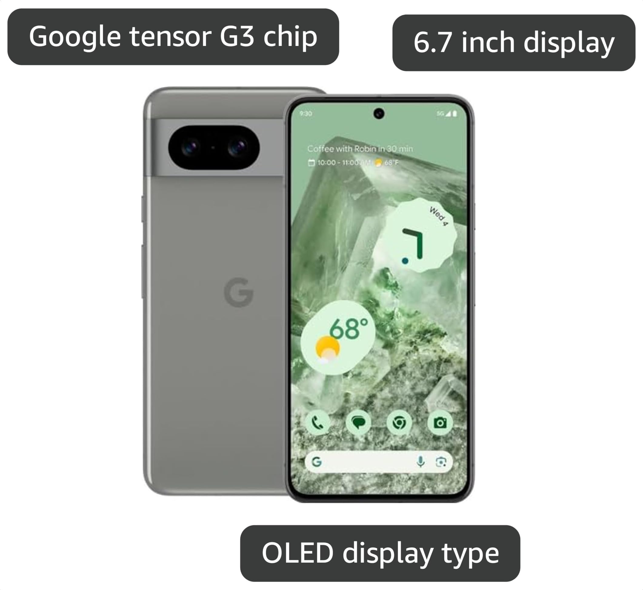 Amazon.com: Google Pixel 8 5G,US Version, 256 GB Hazel - Unlocked