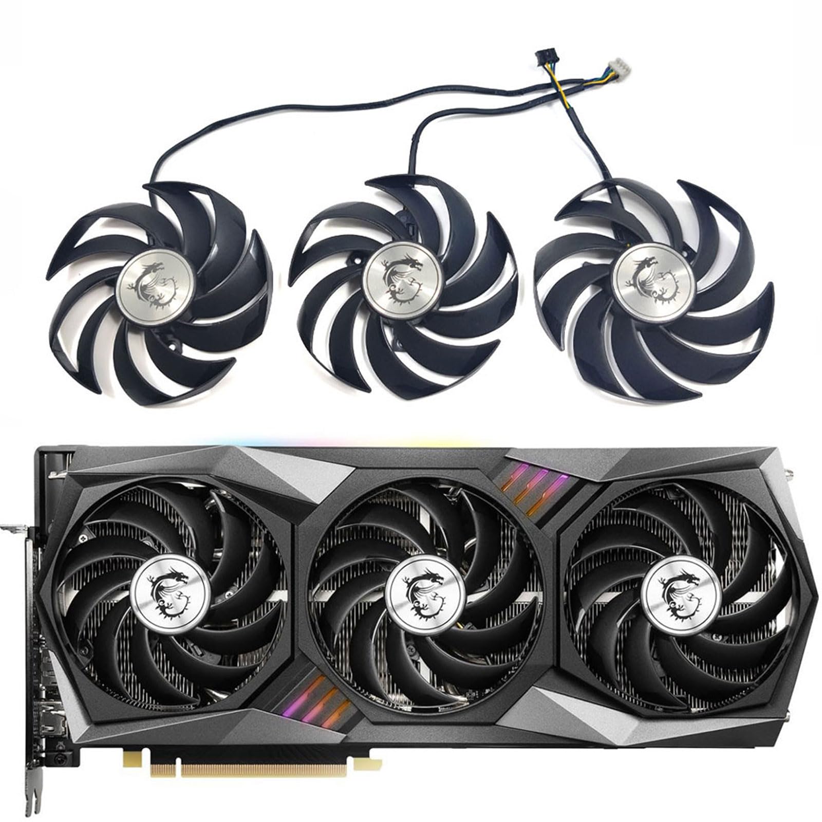 PLD09210B12HH RX 6800XT GAMING X TRIO Ventilateur pour carte graphique MSI RTX 3060 3060 Ti RTX 3070 3080 3090 Ti Gaming X Trio Ventilateur de refroidissement PLD09210S12HH (ventilateur de