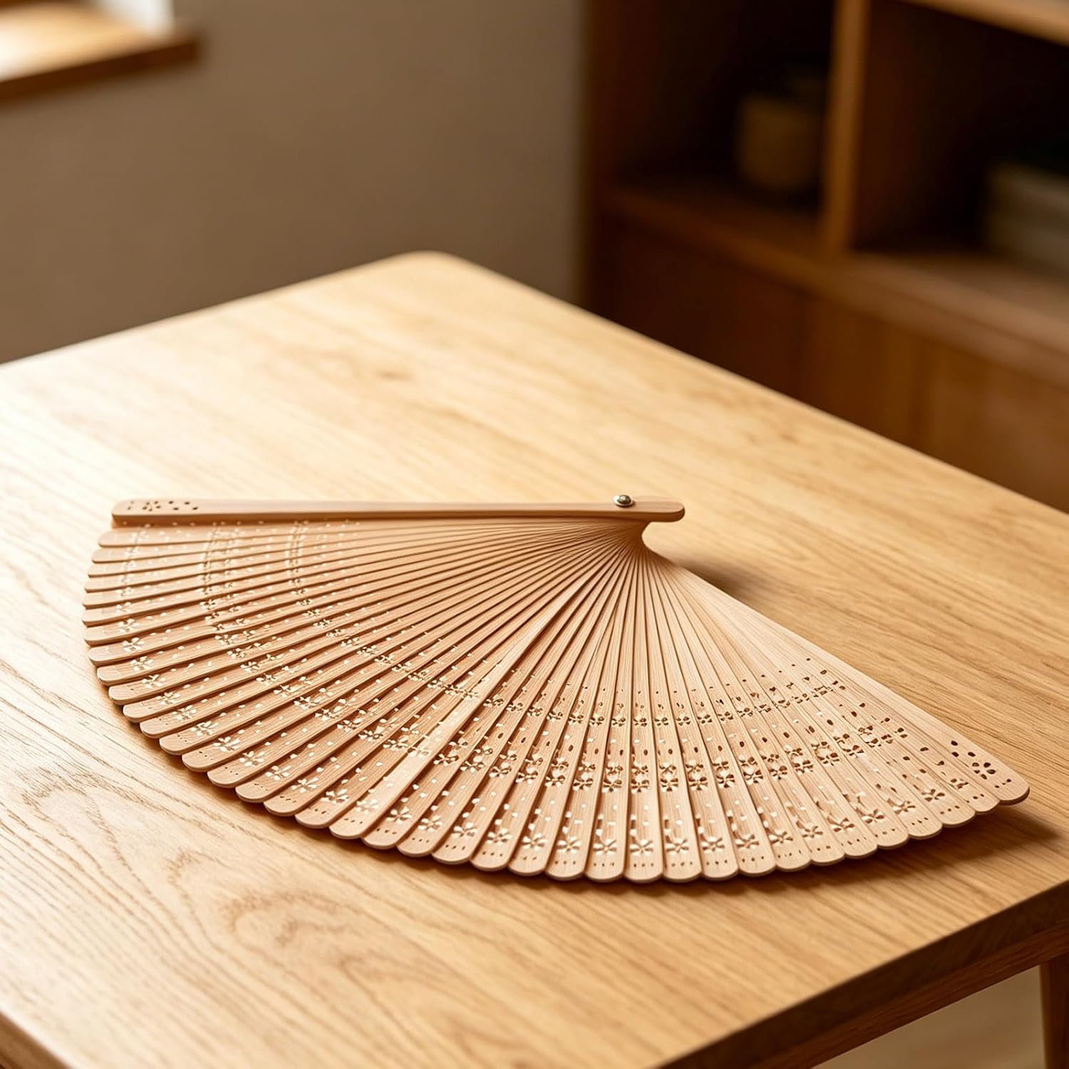 ARTIBETTER Traditional Bamboo Folding Fan, Chinese Japanese Vintage Handheld Fan for Church, Decoration, Music Festival, Dance, Party, Performance, Gift