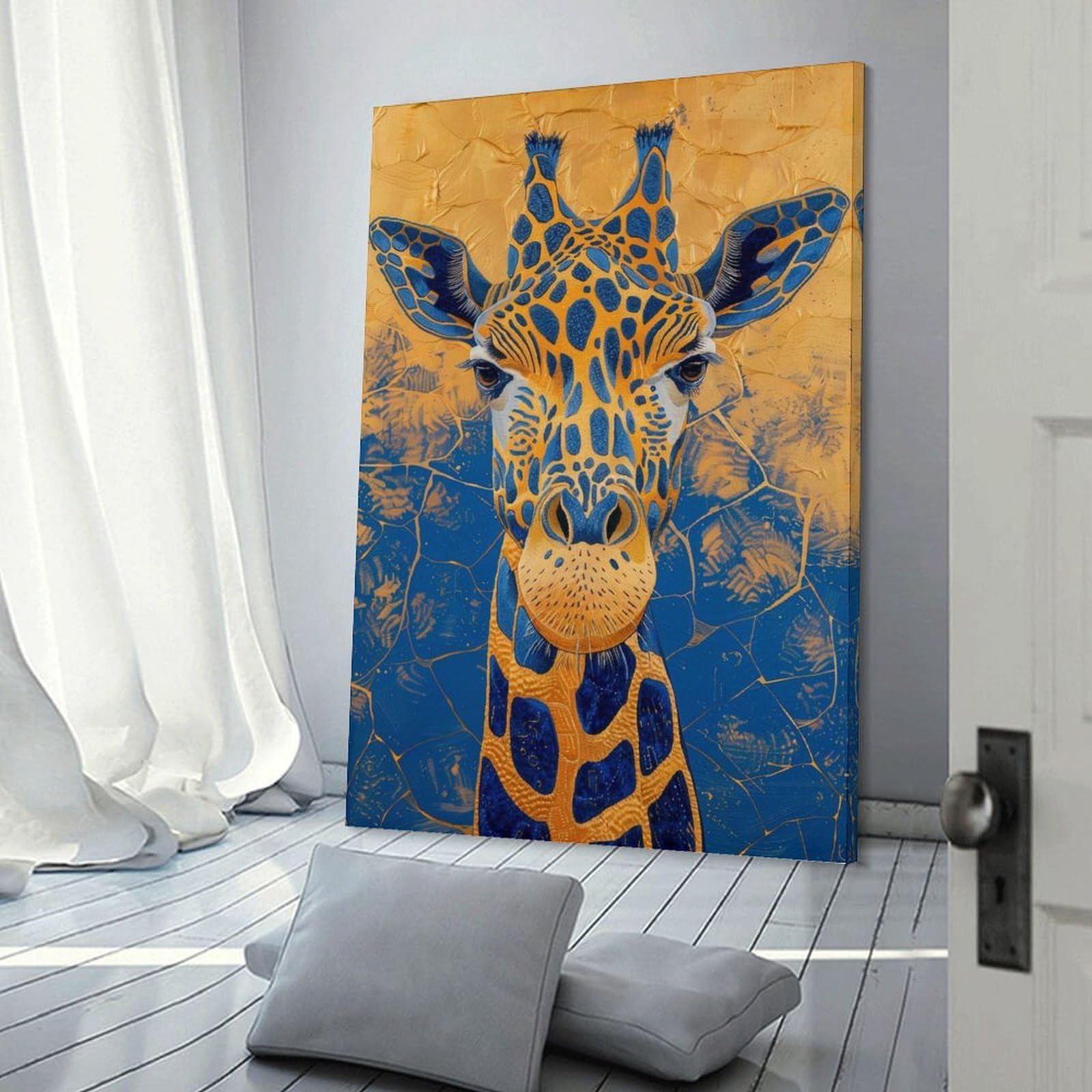 Junmoney Royal Giraffe Canvas Wall Picture, 20x30inch(50x75cm), for Home, Office, Studio Or Guest Room, A Flexible Wall Accent for Shared Spaces