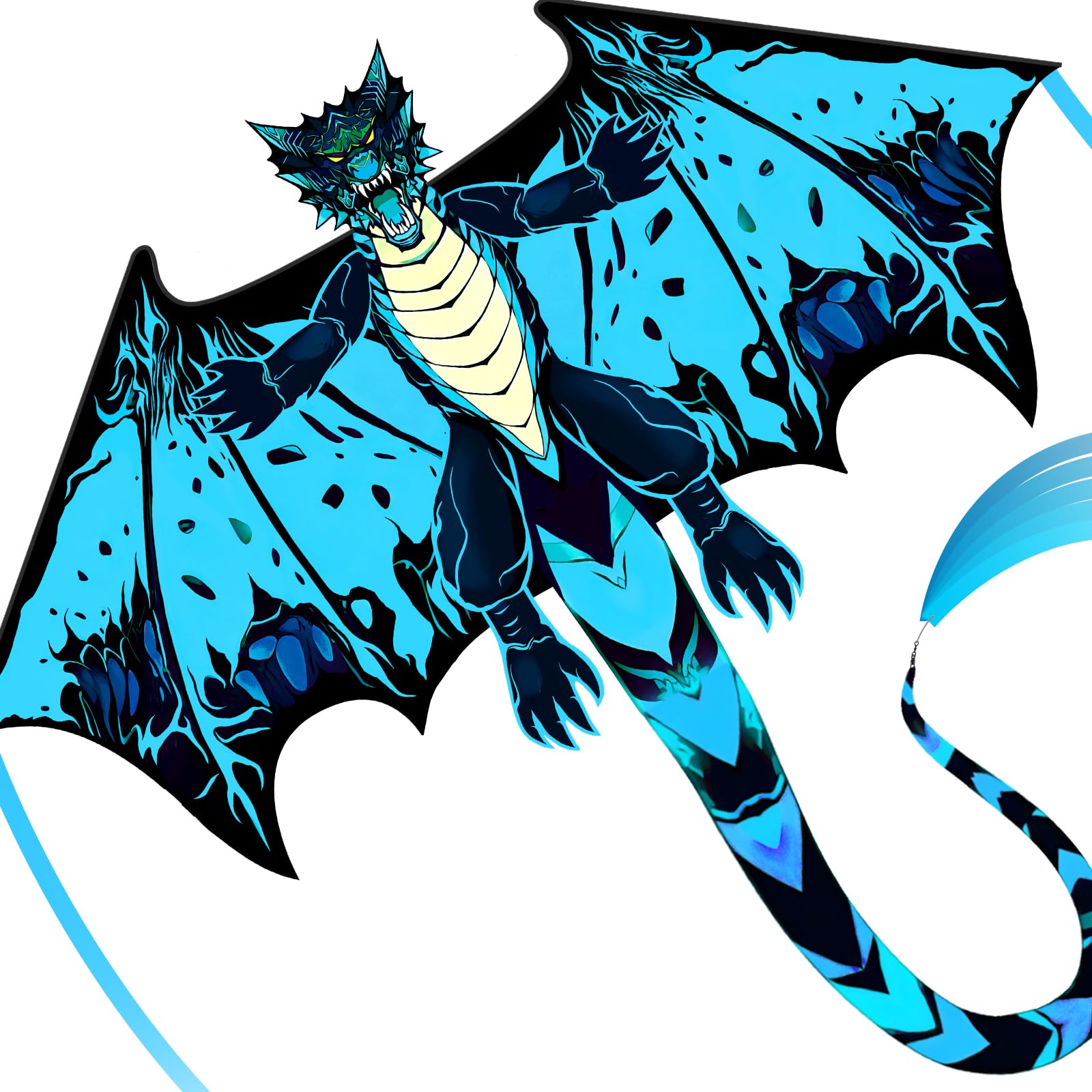 SGftre Red Evil Dragon Kite for Kids & Adults Easy to Fly,Single Line String with Tail for Beach Flying Kites,Kite for Outdoor Activities Family