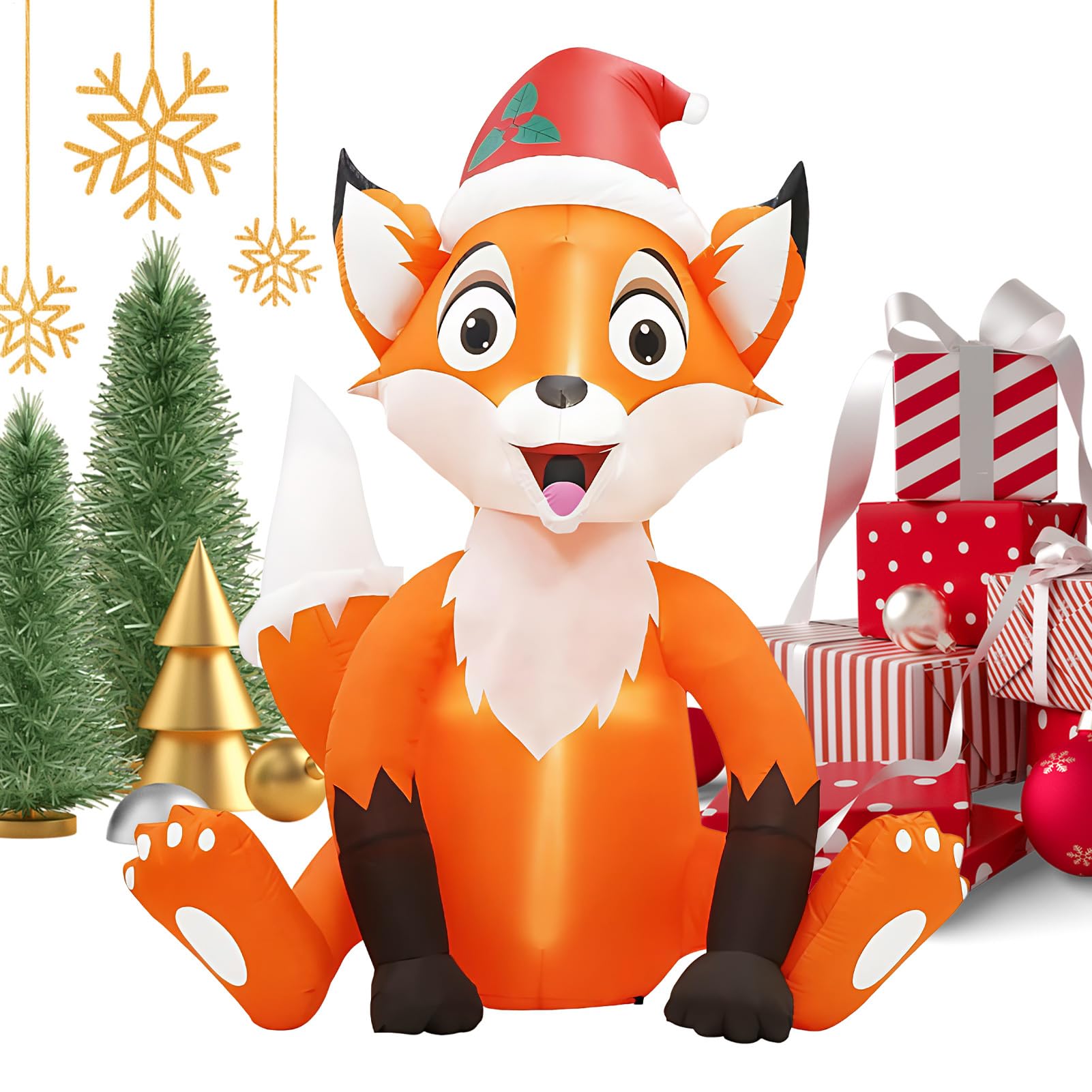 Animal de Jardin de Noël Gonflable 1,8 m Décoration Lumineuse LED de Nouvel An Extérieur