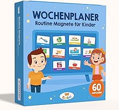 Edubini Children's Routine Cards – [60 Magnets + 120 Stickers] – Routine Planner Children's Magnets for Everyday Structure (Can Be Written On & Wipe) – Suitable for Weekly Planner, Daily Planner