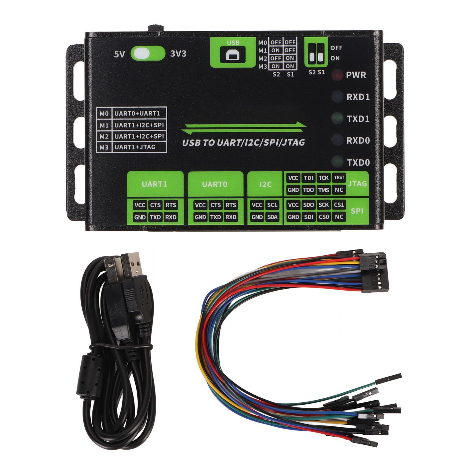 Convertitore USB UART I2C SPI JTAG, Adattatore Industriale Alluminio