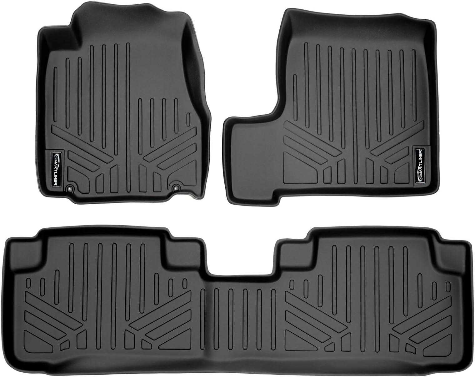 SMARTLINER Custom Fit Floor Mats 2 Row Liner Set for 2007-2011 Honda CR-V