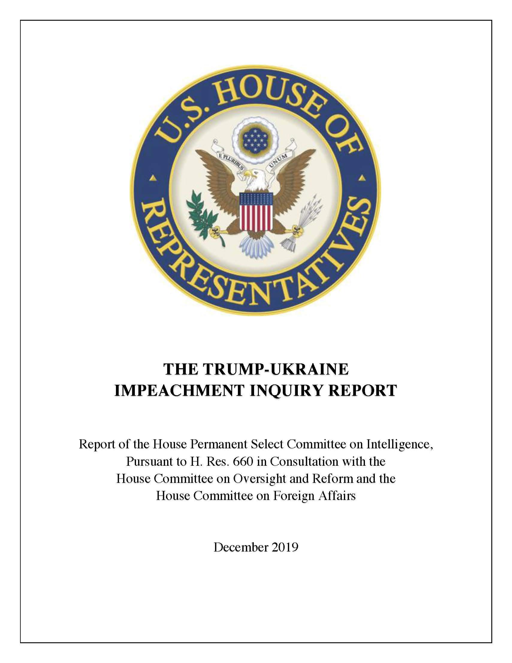 Trump-Ukraine Impeachment Inquiry Report: Authentically Formatted