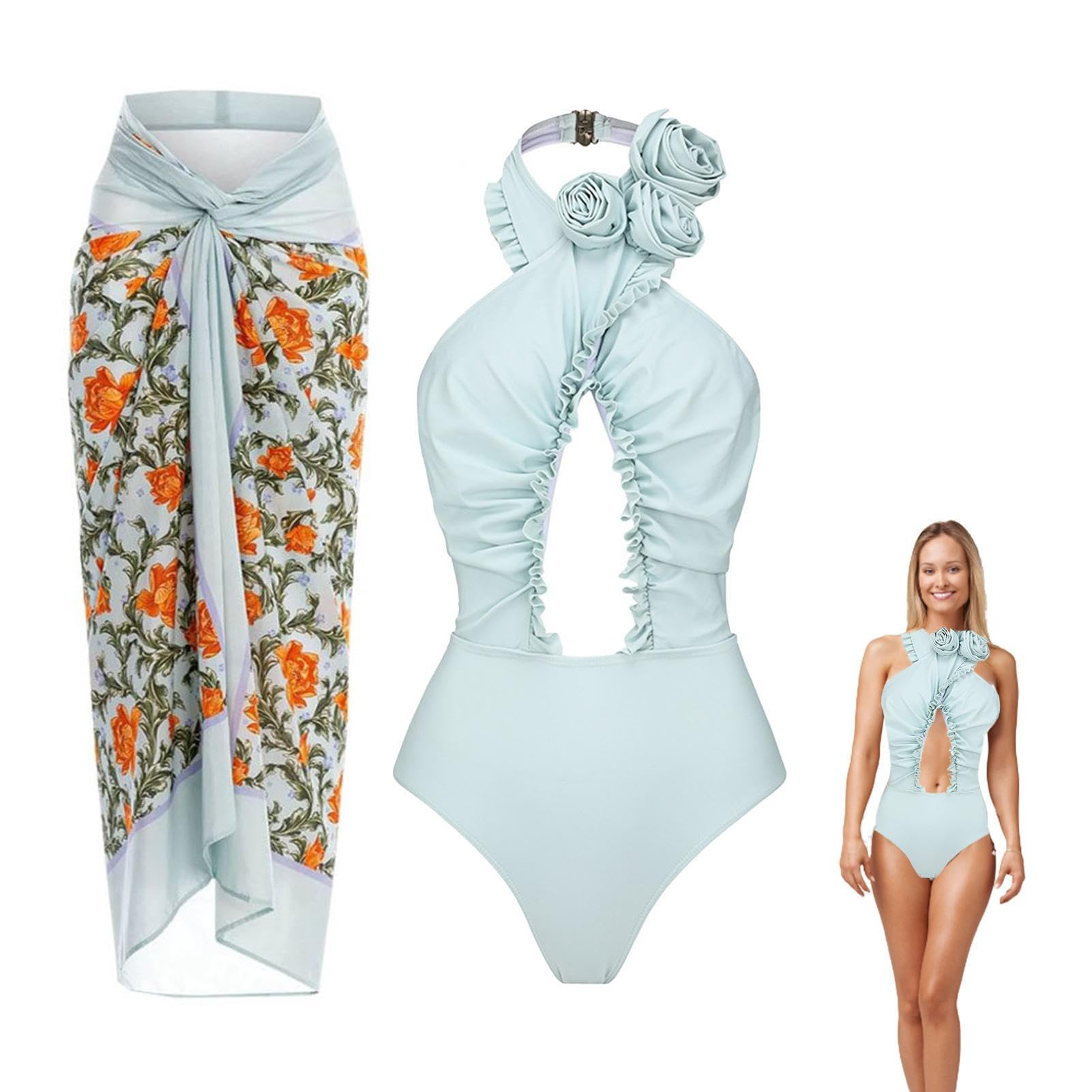 Robe de plage florale et maillot de bain rétro pour vos après-midi ensoleillés au bord de l'eau