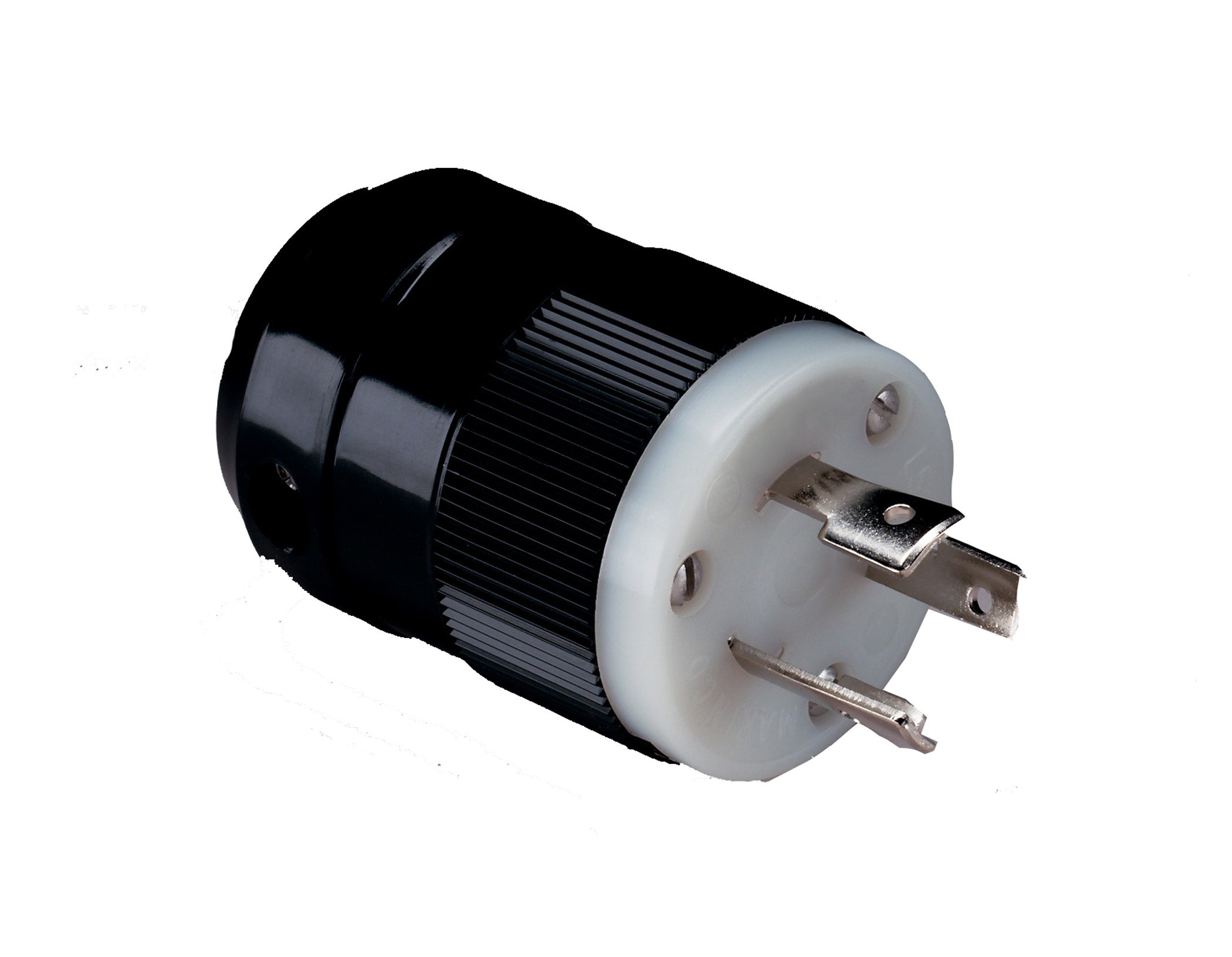Marinco 205BP 20-Amp 125V Marine Electrical Plug - 3-Prong Locking Male Plug, Black, For Boats & Trolling Motors