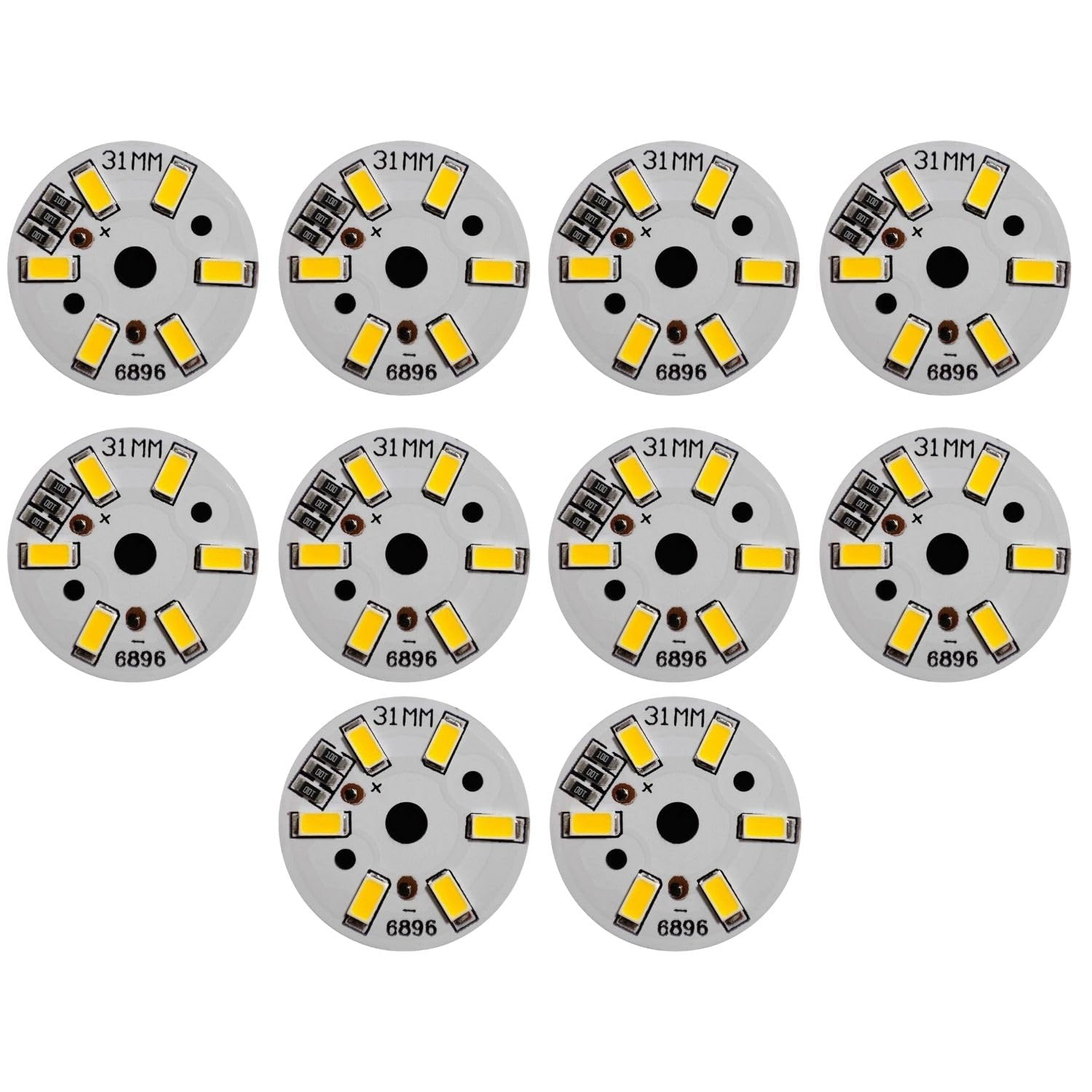 SNOOGG – PACK OF 1, 7, 10, and 20 DC 5V 3W low-voltage LED bulb round PCB chip, 2835 SMD warm/single color, USB-powered, ideal for light raw material kits and DIY projects. (10)-image-3